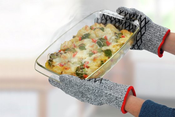 2in1 Hitze- & Schneidschutz Handschuh Damen 1 Paar, hitzebeständig, schnittfest 