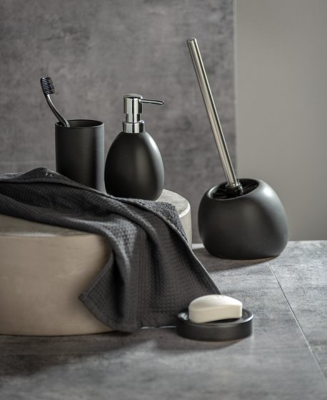 WC-Garnitur Mod. Polaris Schwarz matt, aus hochwertiger Keramik