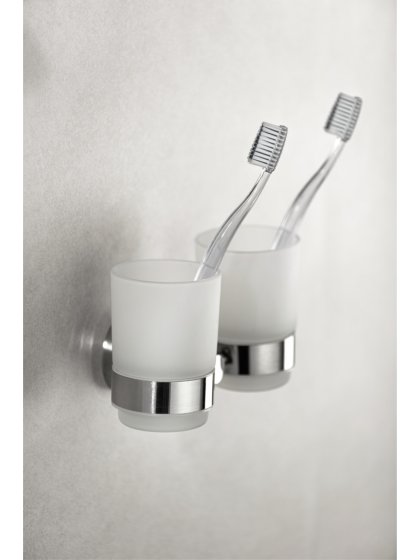 Zahnputzbecherhalter Duo Mod. Bosio Edelstahl glänzend, rostfrei 