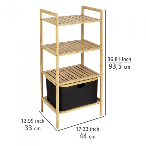 Regal mit 3 Etagen Mod. Ecori, FSC®-zertifizierter Bambus, recyceltes Polyester 