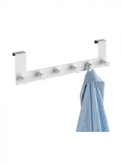 Türgarderobe Mod. Celano Weiß, 6 Haken, für Türfalzstärken bis 2 cm 