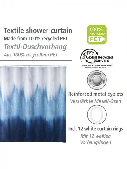 Duschvorhang Mod. Alara, 180 x 200 cm, Textil (100 % recyceltes Polyester)