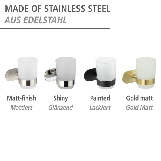 Turbo-Loc® Zahnputzbecher Mod. Orea Uno Gold Matt, Befestigen ohne bohren 