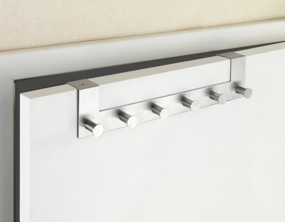 Türgarderobe Edelstahl Mod. Celano 4 cm, 6 Haken, für Türfalzstärken bis 4 cm