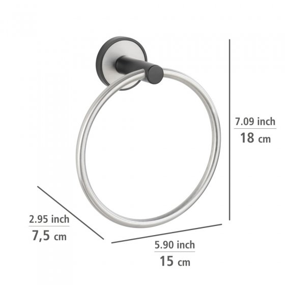 UV-Loc® Handtuchring Mod. Udine, Befestigen ohne Bohren mit innovativem Klebesystem