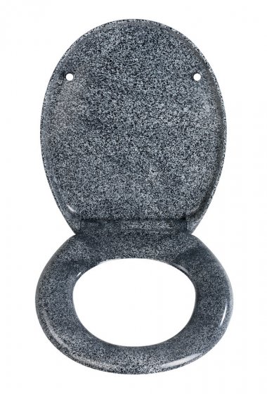 Premium WC-Sitz Mod. Ottana Granit, aus antibakteriellem Duroplast mit Absenkautomatik