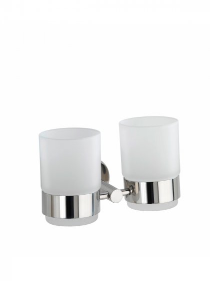 Zahnputzbecherhalter Duo Mod. Bosio Edelstahl glänzend, rostfrei