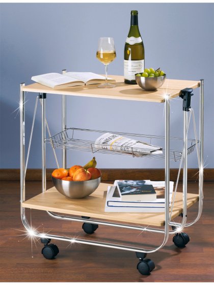 Servierwagen Mod. Dinett Deluxe Ahorn, zusammenklappbar