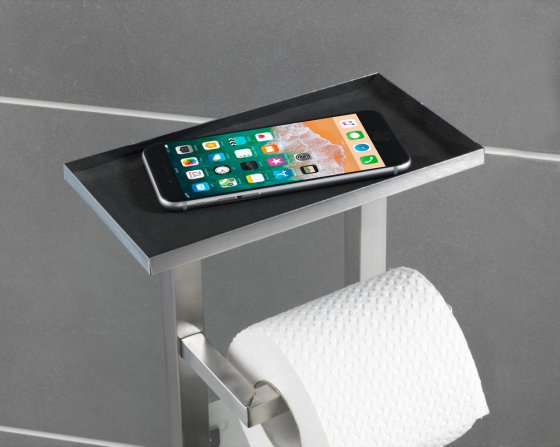 Stand WC-Garnitur Mod. Debar mit Ablage Edelstahl, rostfrei