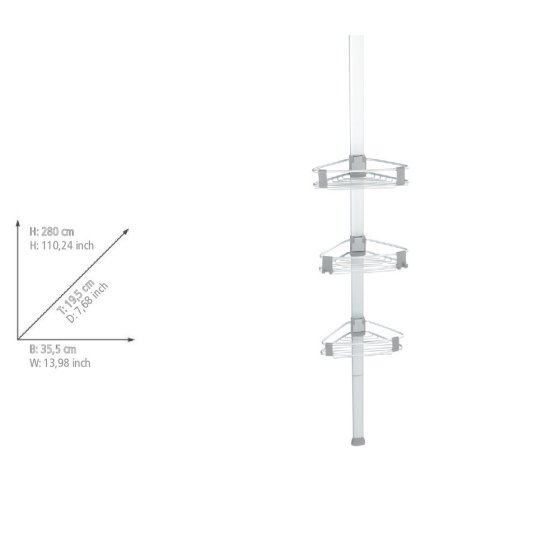 Teleskop Duschecke Mod. Purio, aus hochwertigem Aluminium 