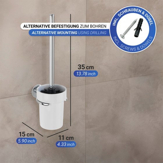 UV-Loc® WC-Garnitur Mod. Isera, Befestigen ohne Bohren mit innovativem Klebesystem