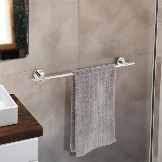 UV-Loc® Badetuchstange Uno Mod. Isera 60 cm, Befestigen ohne Bohren mit innovativem Klebesystem 