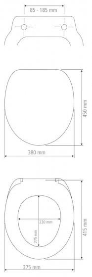WC-Sitz Duroplast Mod. Samoa, aus antibakteriellem Duroplast 