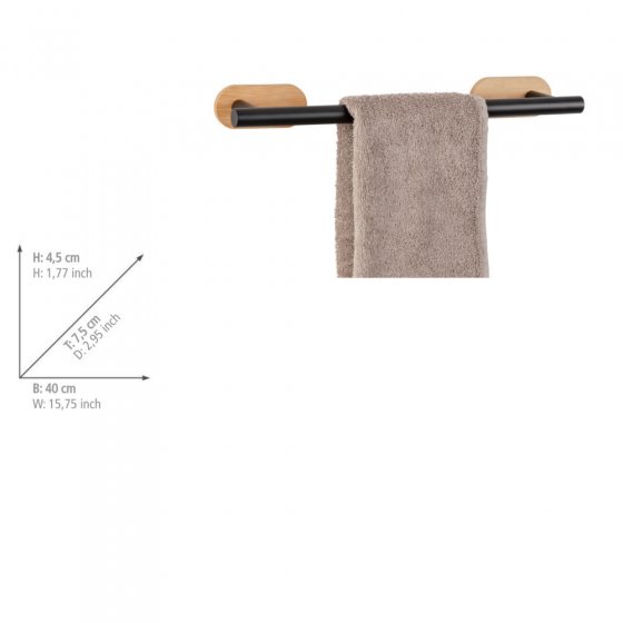 Turbo-Loc® Badetuchstange Mod. Orea Bamboo, 40 cm, Befestigen ohne bohren 