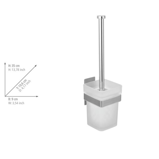Turbo-Loc® WC-Garnitur Mod. Genova Matt, Abnehmbarer Behälter aus satiniertem Glas 