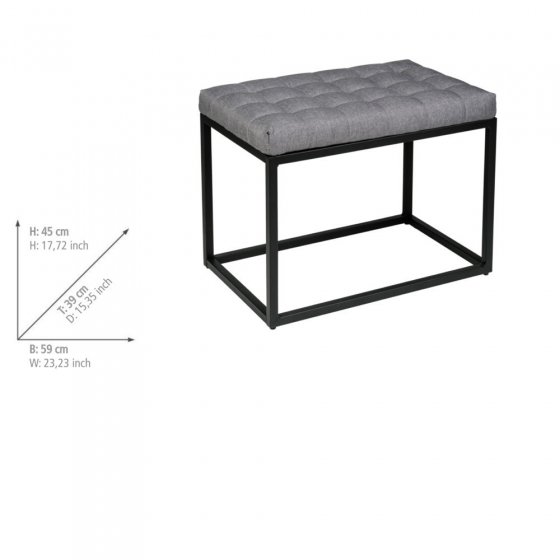 Bank mit Polster Mod. Amandola, 59 x 45,5 x 39 cm, belastbar bis zu 120 kg 