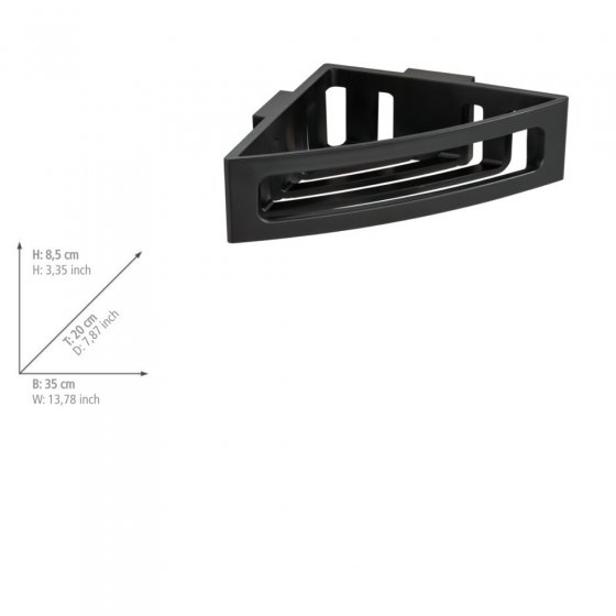 Turbo-Loc® Eckablage Mod. Bralia Schwarz, Befestigen ohne Bohren