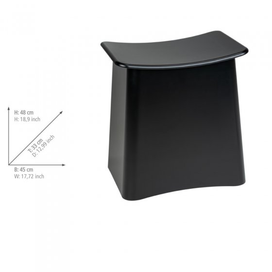 2in1 Badhocker Mod. Wing Schwarz Matt, Badhocker mit herausnehmbarem Wäschesack