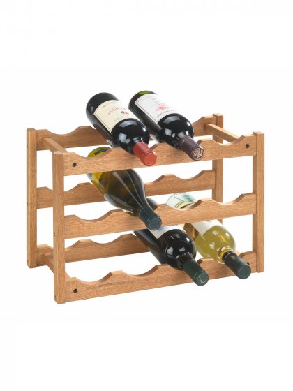 Weinregal Mod. Norway aus Walnussholz, für 12 Flaschen, massiv