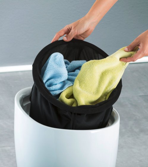Hocker Mod. Candy White, mit abnehmbarem Wäschesammler
