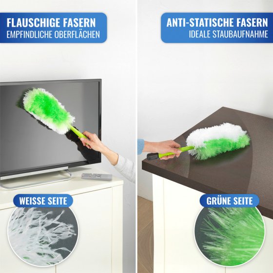 Staubwedel 2in1 mit Teleskopstiel und Knickgelenk, für alle Oberflächen 