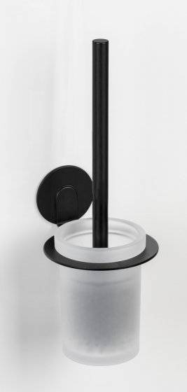 Turbo-Loc® WC-Garnitur Mod. Bivio Black matt, aus satiniertem Glas 