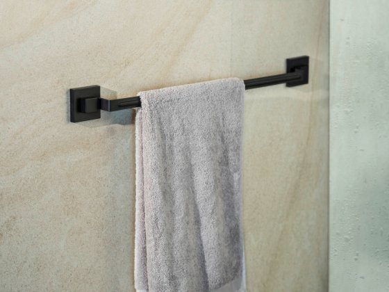 Vacuum-Loc® Badetuchstange Mod. Quadro Schwarz, Befestigen ohne Bohren 