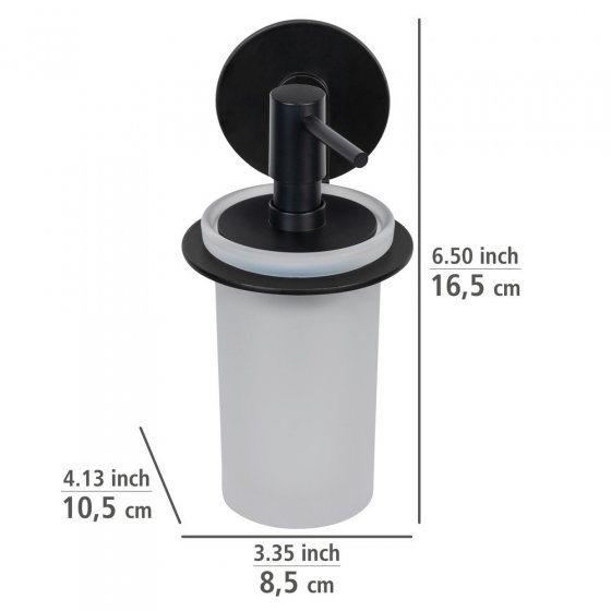 Turbo-Loc® Seifenspender Mod. Bivio Black matt, aus satiniertem Glas 