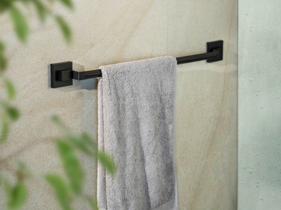 Vacuum-Loc® Badetuchstange Mod. Quadro Schwarz, Befestigen ohne Bohren 