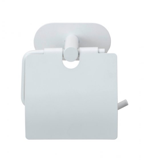 Turbo-Loc® Toilettenpapierhalter mit Deckel Mod. Orea White matt, aus rostfreiem Edelstahl 