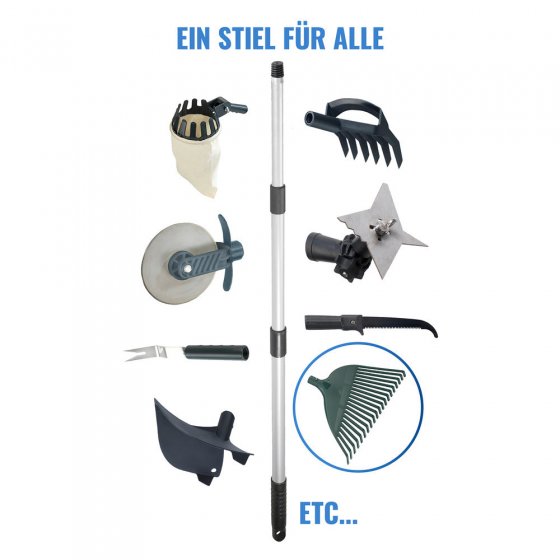 Gartenrechen mit Teleskopstiel, rückenschonend 