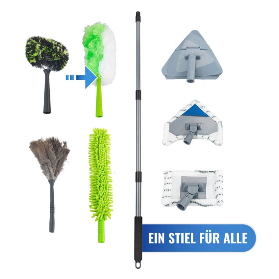 Staubwedel 2in1 mit Teleskopstiel und Knickgelenk, für alle Oberflächen 