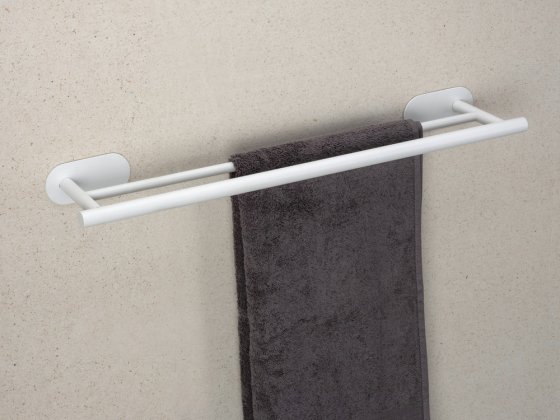 Turbo-Loc® Badetuchstange Duo Mod. Orea White matt, 60 cm, aus rostfreiem Edelstahl 