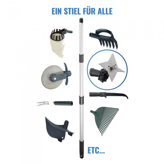 4-Zack Fugenkratzer mit Teleskopstiel , mit 4 unterschiedlichen Zacken 