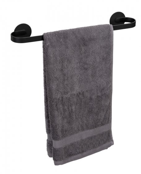 Turbo-Loc® Badetuchstange Uno Mod. Bivio Black matt, 40 cm, aus Aluminium 