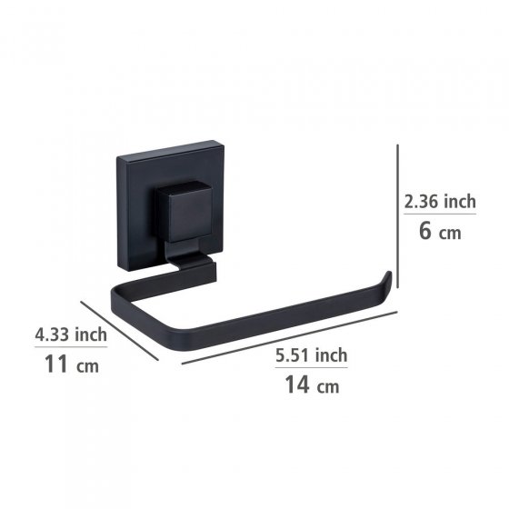 Vacuum-Loc® Toilettenpapierhalter Mod. Quadro Schwarz, Befestigen ohne Bohren 