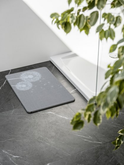 Badematte Mod. Astera Grau, aus natürlichem Diatomit 