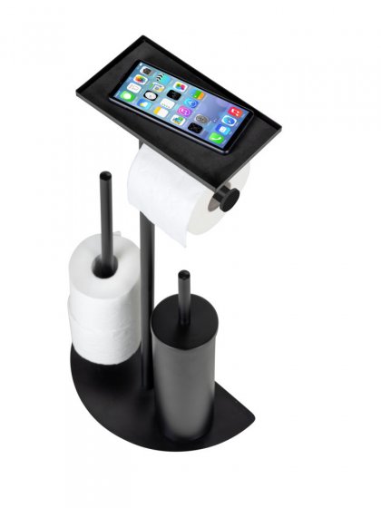 Stand WC-Garnitur Mod. Cosenza Neo Schwarz, 4 Funktionen 