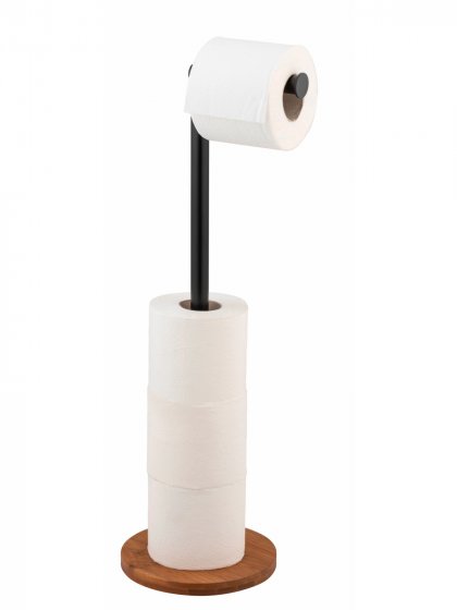 2-in-1 Stand Toilettenpapierhalter Mod. Serro, aus stabilem Bambus 