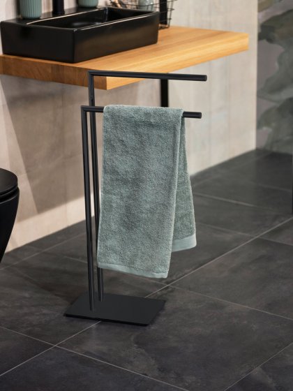 Handtuchständer Mod. Recco Schwarz, aus lackiertem Stahl 