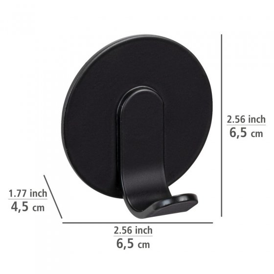 Turbo-Loc® Wandhaken Uno Mod. Bivio Black matt, 3er Set, aus Aluminium