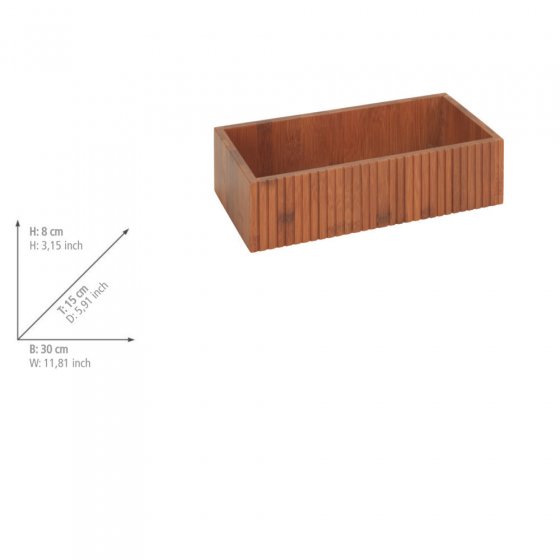 Aufbewahrungsbox Mod. Mera, 2er Set, aus geräuchertem Bambus 