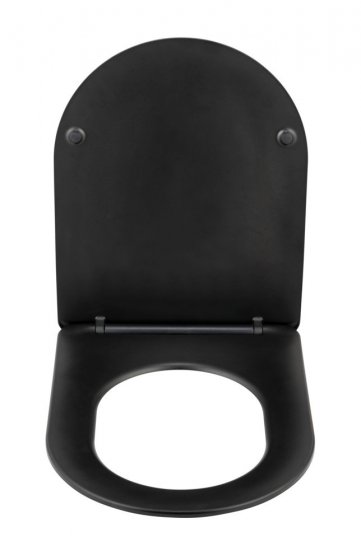 WC-Sitz Mod. Galati Schwarz matt, aus Duroplast, Soft-Touch-Effekt 