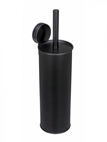 Static-Loc® Plus WC-Garnitur Mod. Pavia Schwarz, geschlossen, Befestigen ohne Bohren 