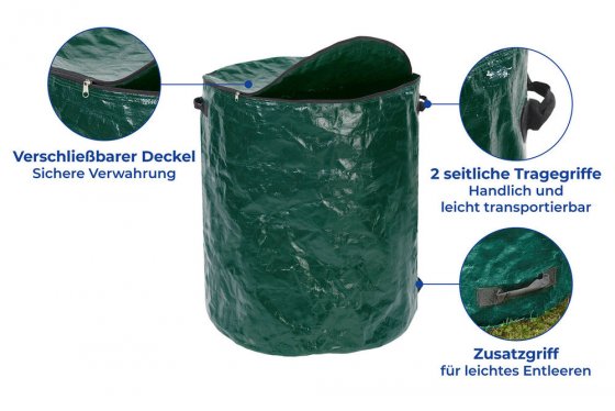 Multi-Abfall-Sack XXL, 2er Set, zum Transport von Grünschnittabfällen 