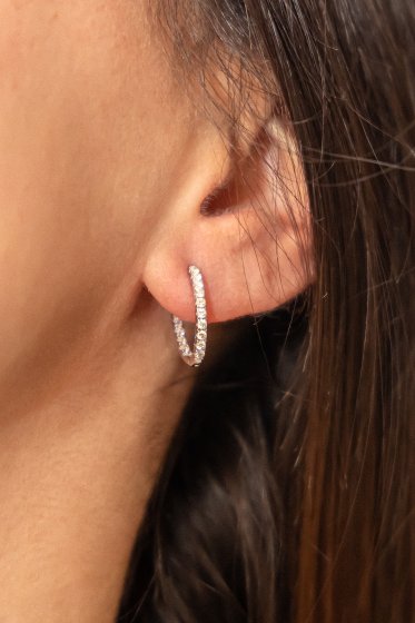 Creole 585 Weißgold mit 32 im Labor gezüchteten Diamanten 