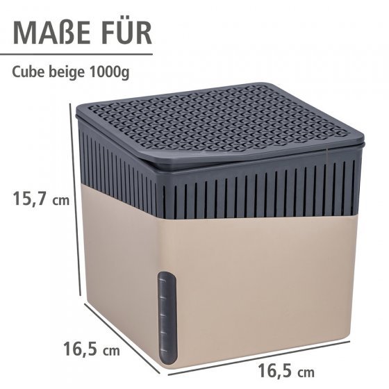 Raumentfeuchter Mod. Cube Beige, 2 x 1000 g, für Räume bis ca. 80 m³