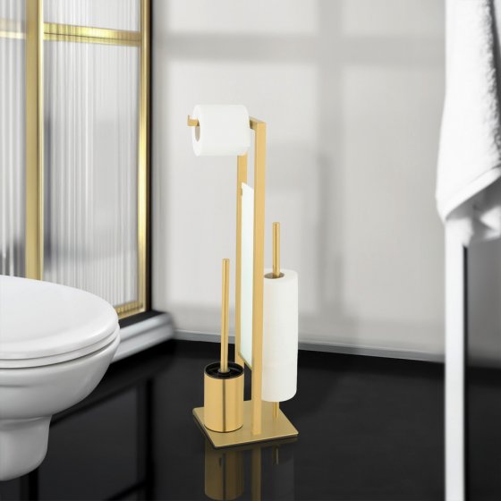 Stand WC-Garnitur Mod. Rivalta Gold, Edelstahl rostfrei 