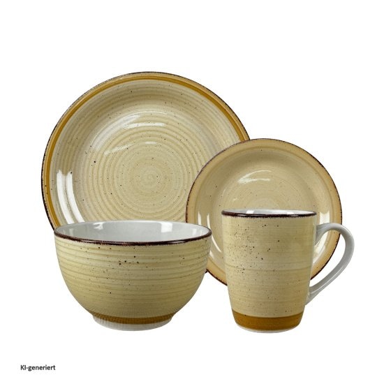 Geschirrset 16-teilig beige Antonia 