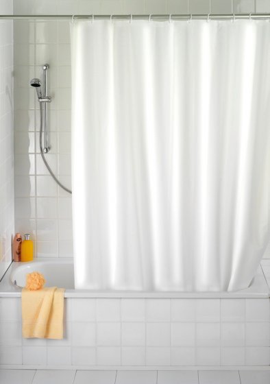 Anti-Schimmel Duschvorhang Uni White, 180 x 200 cm, Textil (Polyester), 180 x 200 cm, waschbar 